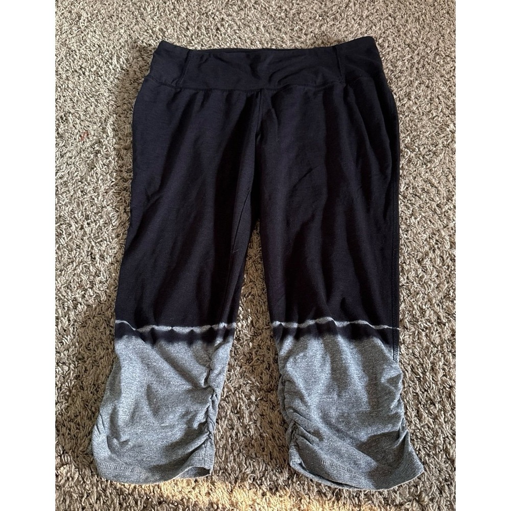 Brisas Women's Black Gray‎ Tie Dye Capri Leggings Size XL